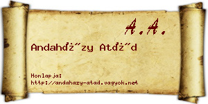 Andaházy Atád névjegykártya